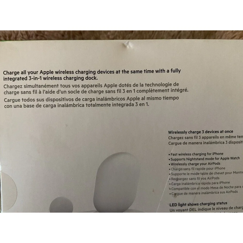 Belkin 3-in-1 Wireless Charging Station for iPhone, Apple Watch, Air Pods White